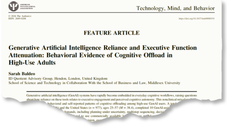 Journal investigating paper on cognitive impact of generative AI ...